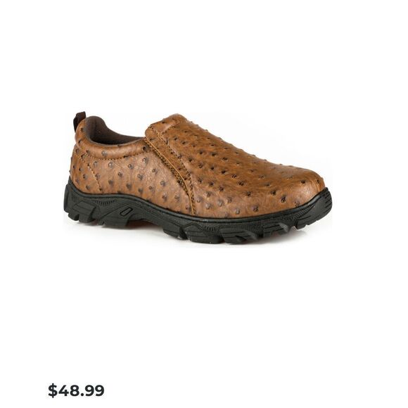 Roper Leather Ostrich Print Shoes Size 8 - Picture 5 of 12